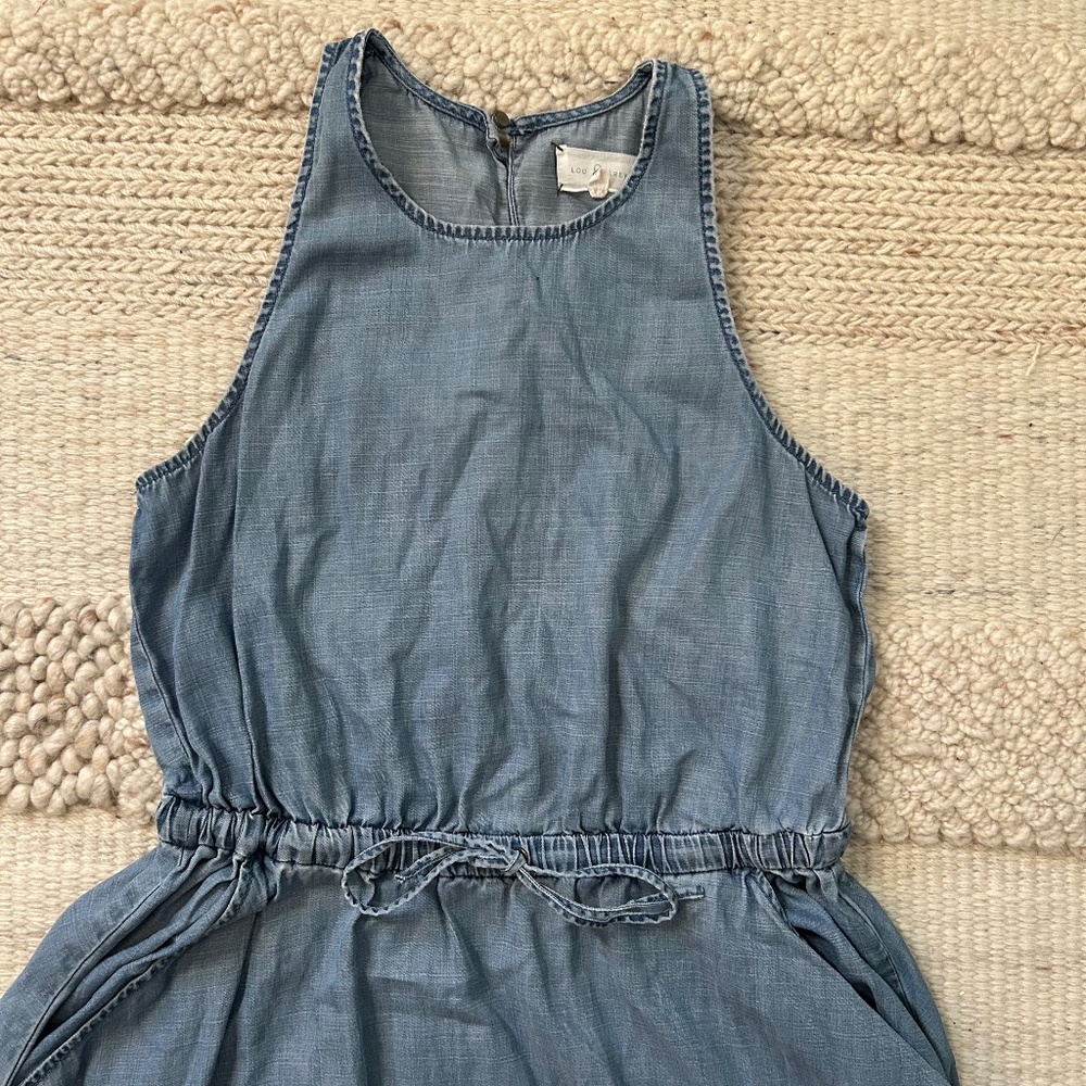 Lou & Grey Chambray Sleeveless Dress - Cotton/Linen/Lyocell Blend - XS